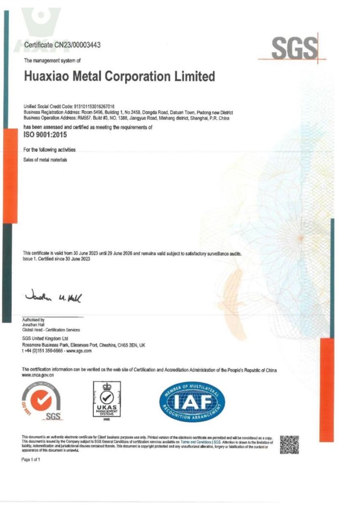 SGS certificate- 2023